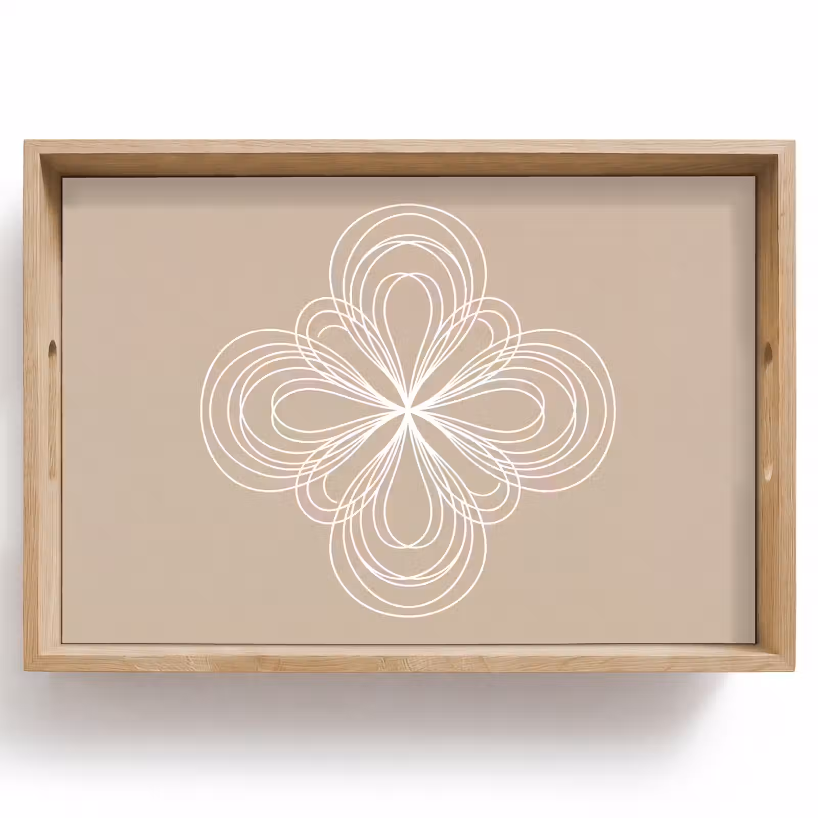 Tablett - Muster – Linien – Abstrakt – Minimalistisch – Beige — 1