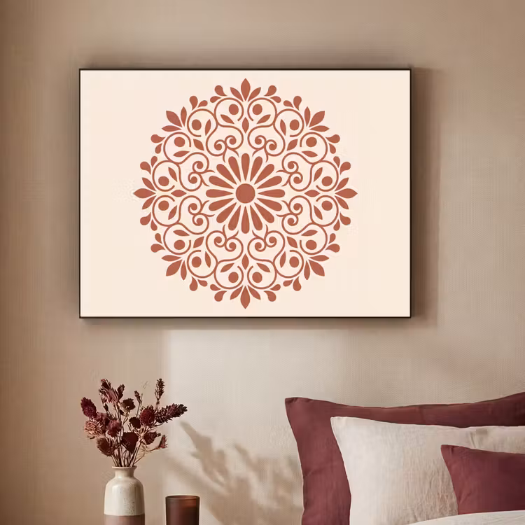 Art Frame - Dekoration – Kreis – Symmetrisch – Modern – Rotbraun — 2