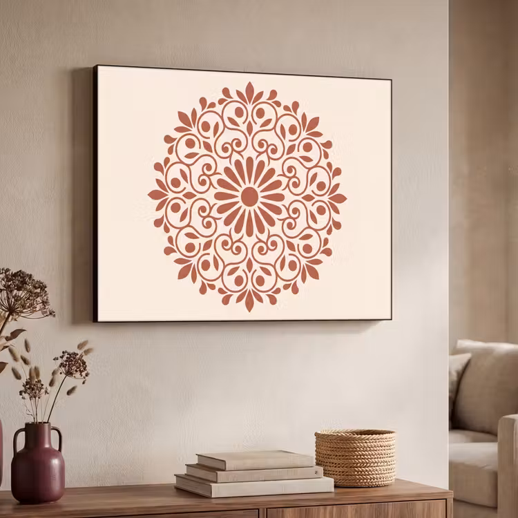 Art Frame - Dekoration – Kreis – Symmetrisch – Modern – Rotbraun — 3