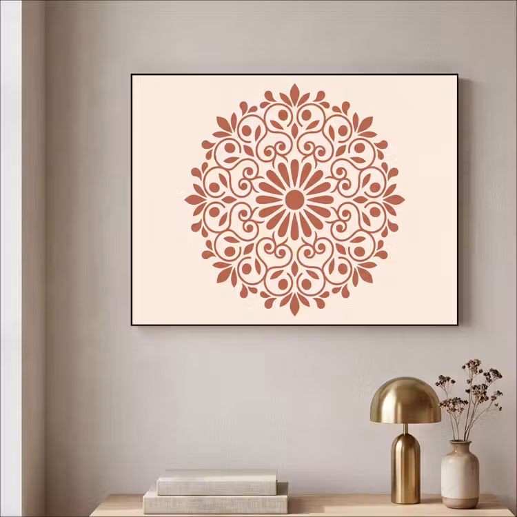 Art Frame - Dekoration – Kreis – Symmetrisch – Modern – Rotbraun — 4