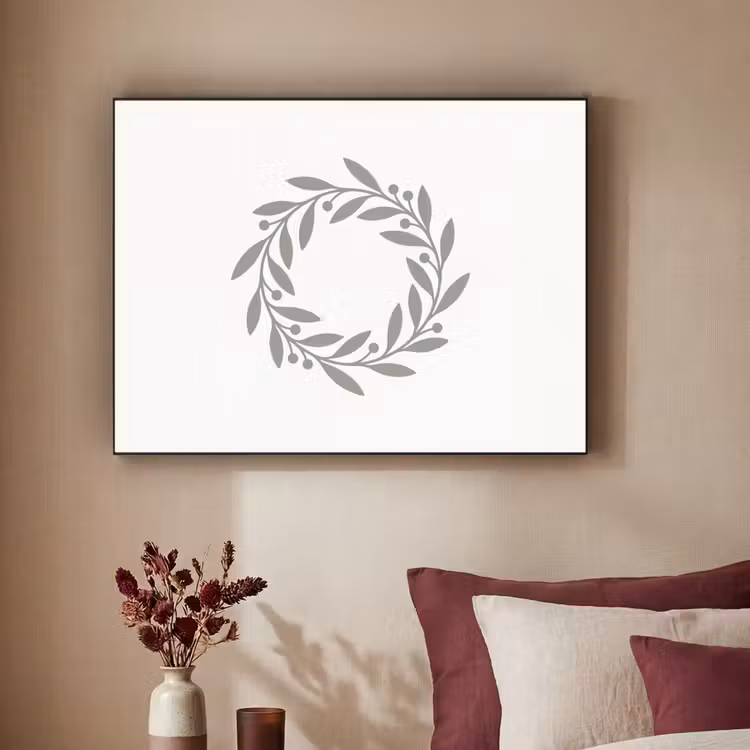Art Frame - Kranz – Blätter – Natur – Minimalistisch – Grau — 2