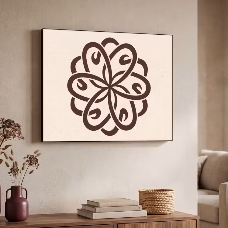 Art Frame - Muster – Knopf – Abstrakt – Modern – Braun — 3