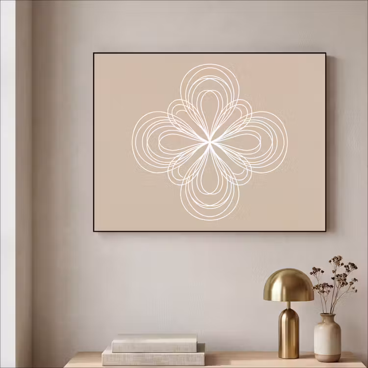 Art Frame - Muster – Linien – Abstrakt – Minimalistisch – Beige — 4