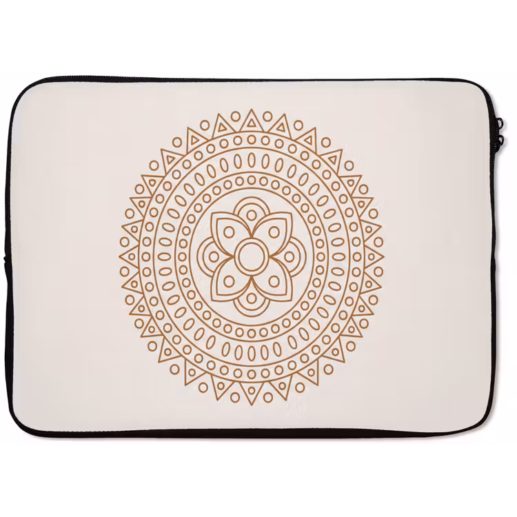 Laptop hülle - Mandala – Geometrisch – Abstrakt – Orientalisch – Braun — 1