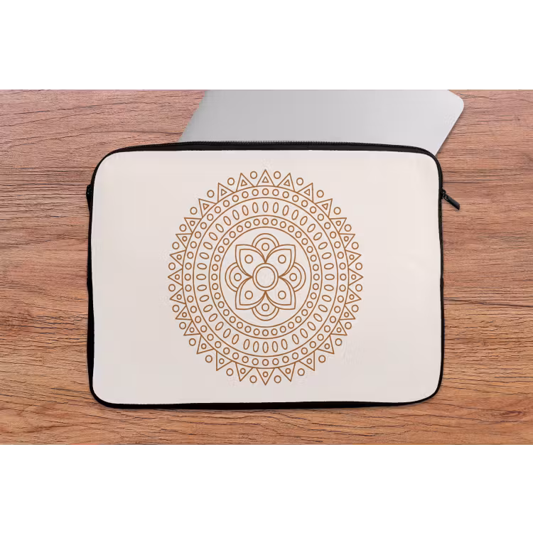 Laptop hülle - Mandala – Geometrisch – Abstrakt – Orientalisch – Braun — 2