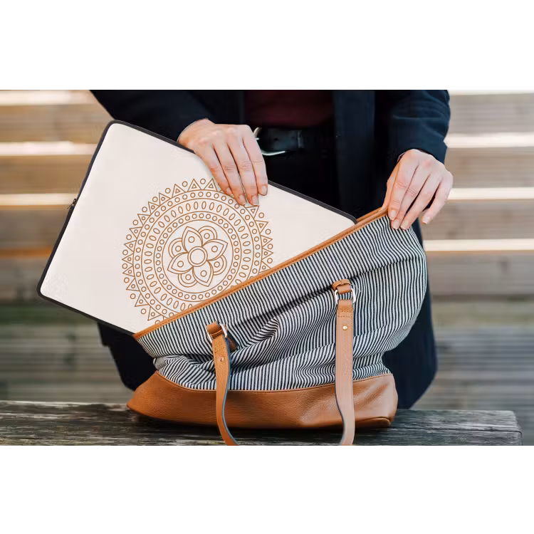 Laptop hülle - Mandala – Geometrisch – Abstrakt – Orientalisch – Braun — 4