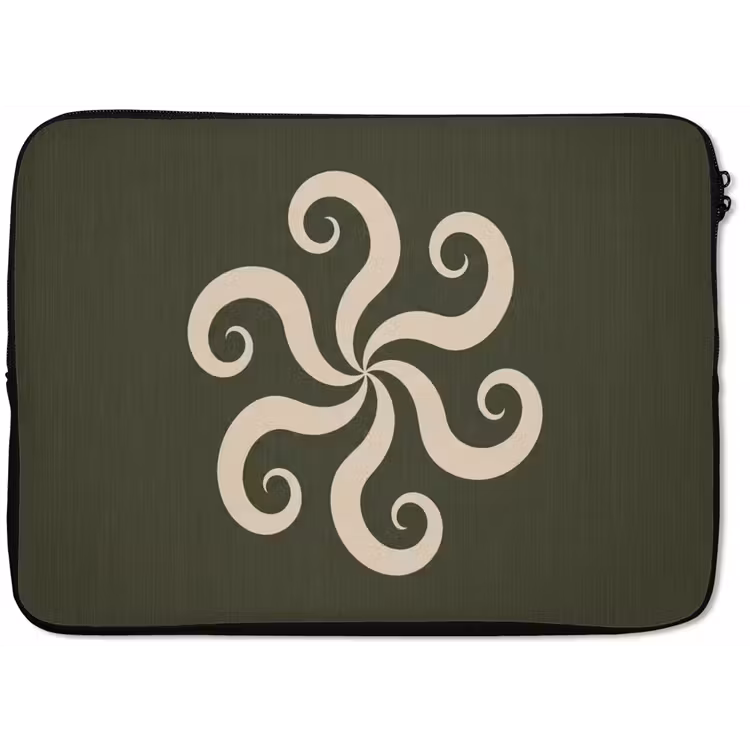 Laptop hülle - Muster – Spirale – Abstrakt – Modern – Grün — 1