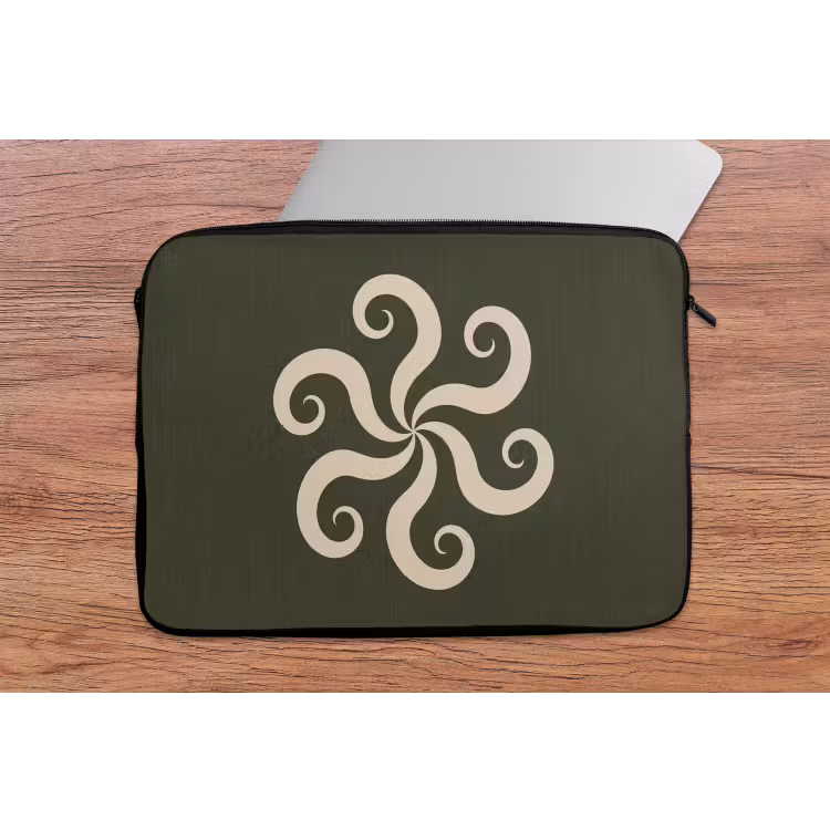 Laptop hülle - Muster – Spirale – Abstrakt – Modern – Grün — 2