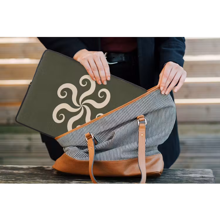Laptop hülle - Muster – Spirale – Abstrakt – Modern – Grün — 4