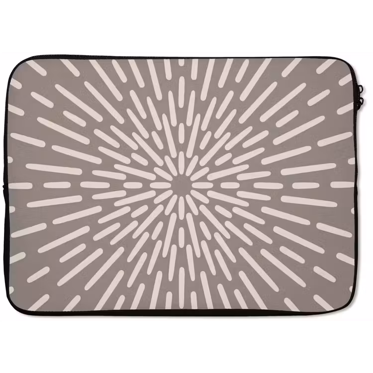 Laptop hülle - Muster – Strahlen – Abstrakt – Modern – Grau — 1