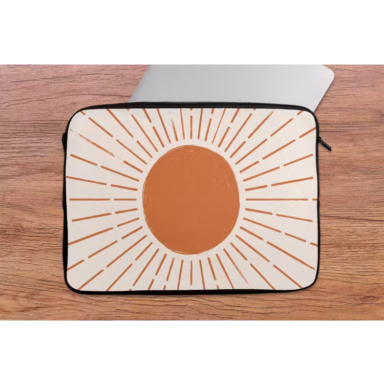 Laptop hülle - Sonne – Strahlen – Abstrakt – Terrakotta – Modern — 2