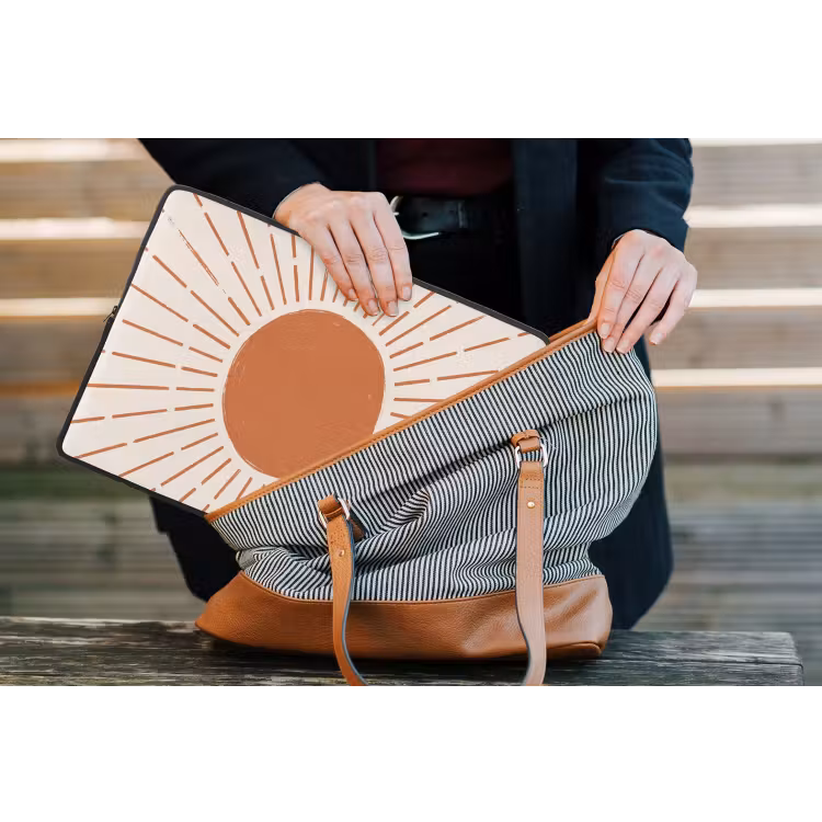 Laptop hülle - Sonne – Strahlen – Abstrakt – Terrakotta – Modern — 4