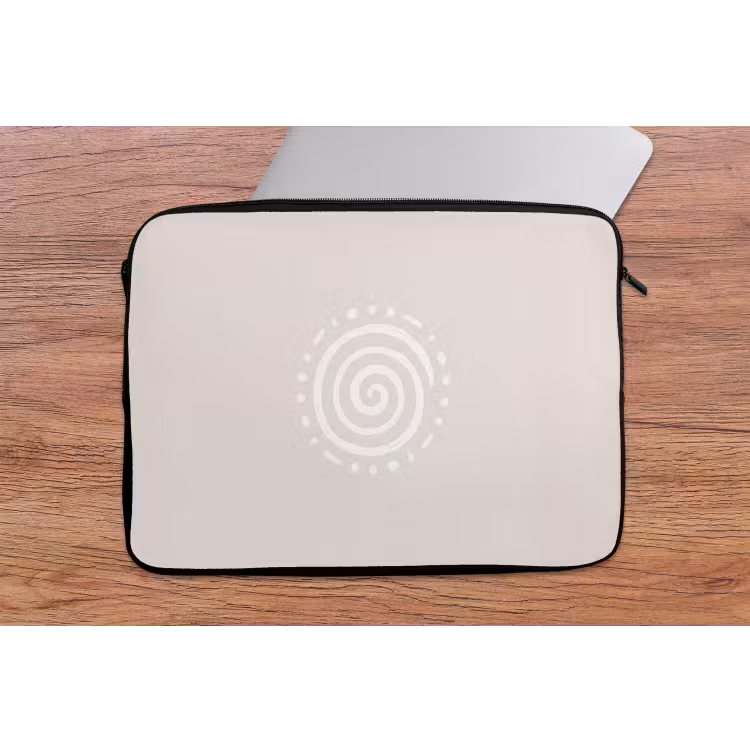 Laptop hülle - Symbol – Spirale – Abstrakt – Minimalistisch – Beige — 2