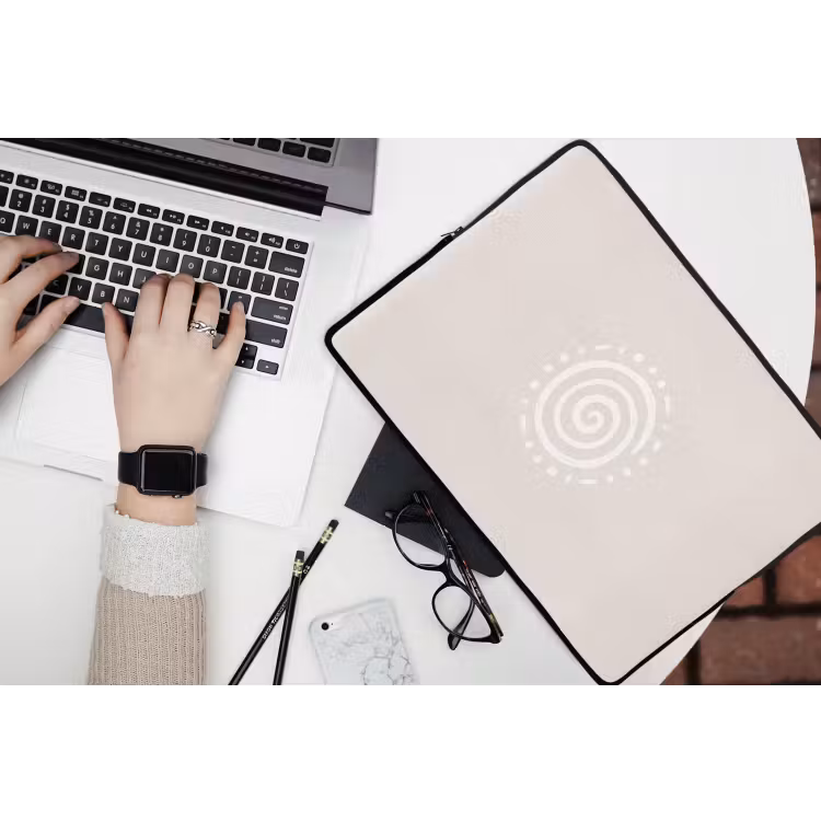 Laptop hülle - Symbol – Spirale – Abstrakt – Minimalistisch – Beige — 3