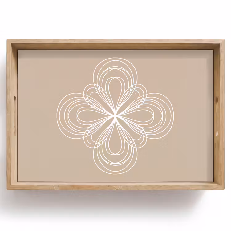 Tablett - Muster – Linien – Abstrakt – Minimalistisch – Beige — 1