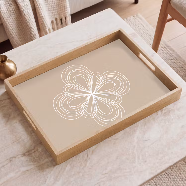 Tablett - Muster – Linien – Abstrakt – Minimalistisch – Beige — 2