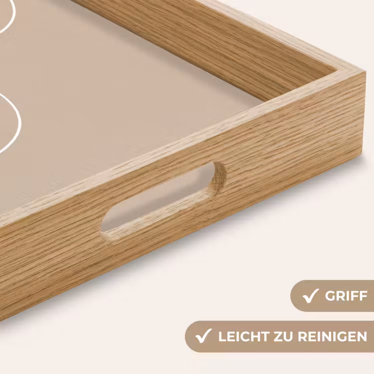 Tablett - Muster – Linien – Abstrakt – Minimalistisch – Beige — 5