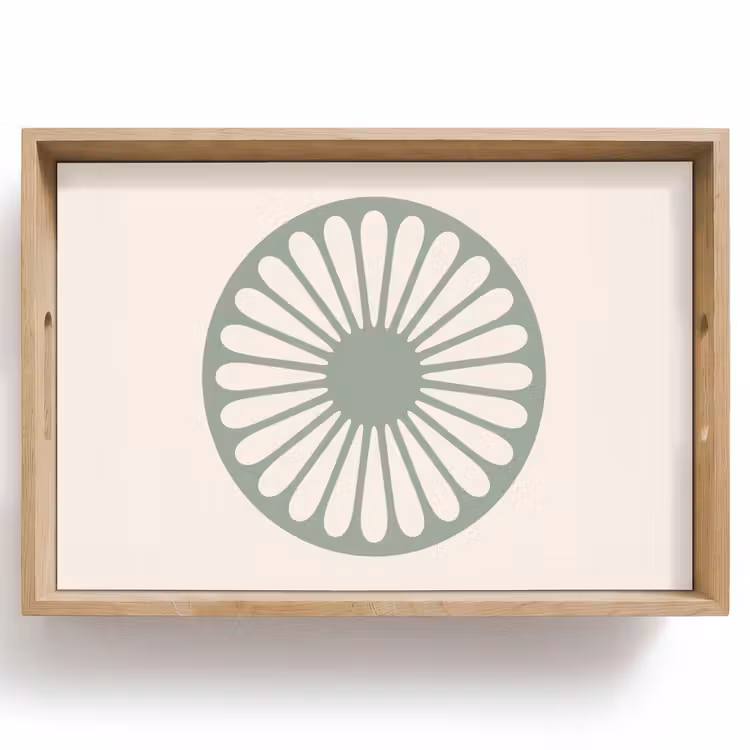 Tablett - Zusammenfassung – Muster – Radial – Modern – Grün — 1