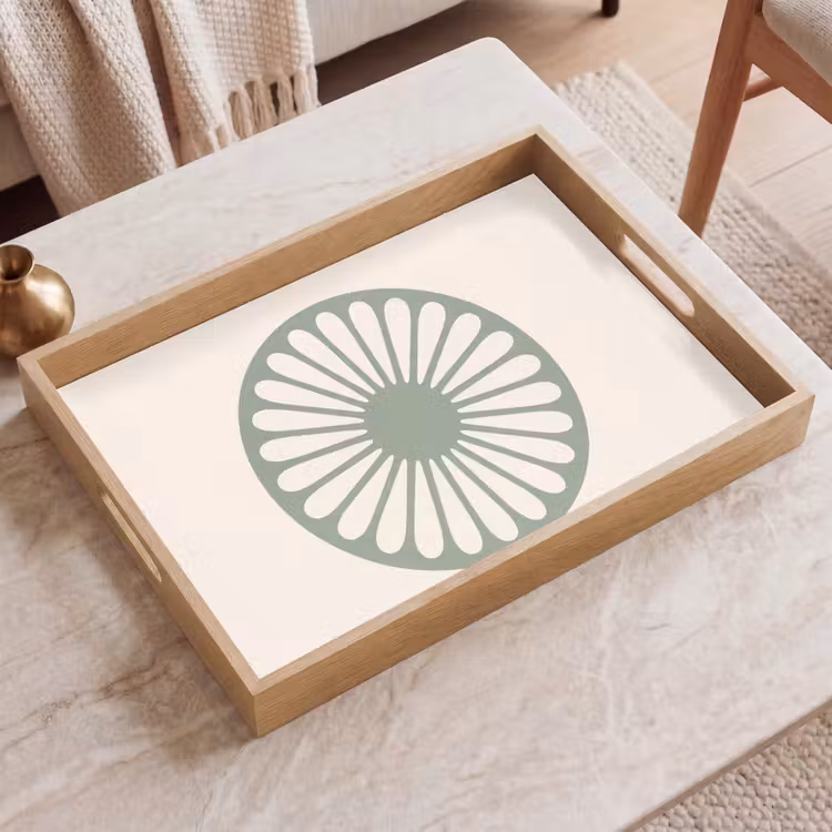 Tablett - Zusammenfassung – Muster – Radial – Modern – Grün — 2