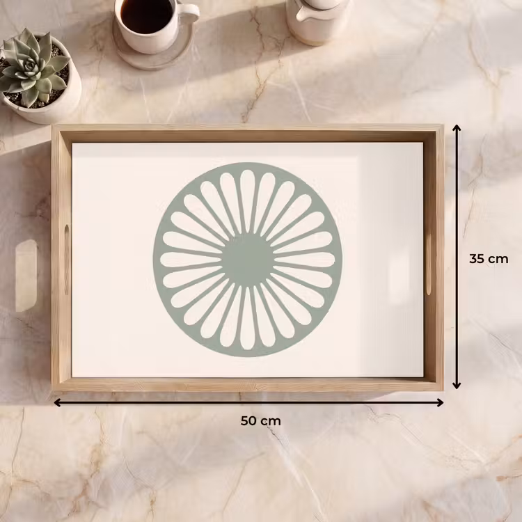 Tablett - Zusammenfassung – Muster – Radial – Modern – Grün — 9