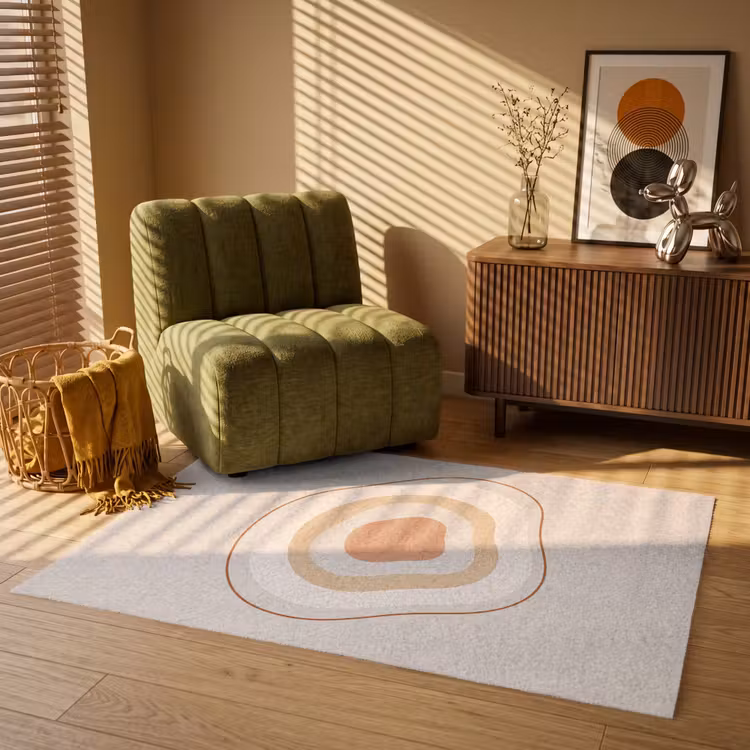 Teppich - Abstrakt – Organisch – Modern – Beige – Kunst — 2