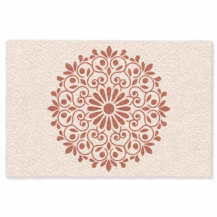 Teppich - Dekoration – Kreis – Symmetrisch – Modern – Rotbraun — 1