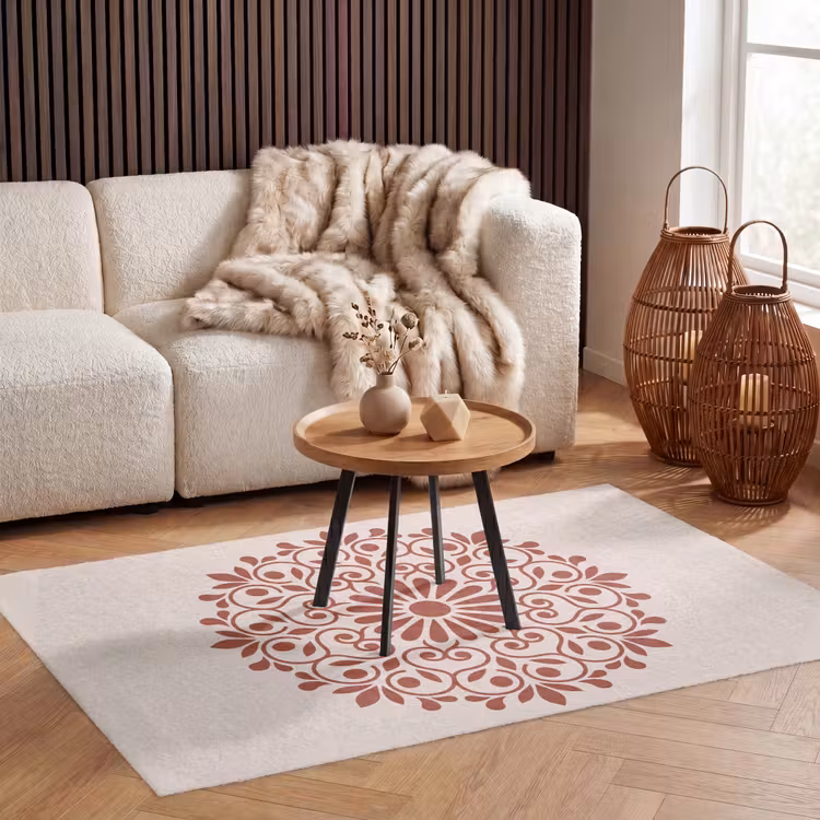 Teppich - Dekoration – Kreis – Symmetrisch – Modern – Rotbraun — 3