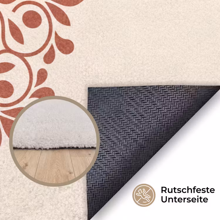 Teppich - Dekoration – Kreis – Symmetrisch – Modern – Rotbraun — 4