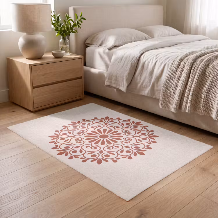 Teppich - Dekoration – Kreis – Symmetrisch – Modern – Rotbraun — 5