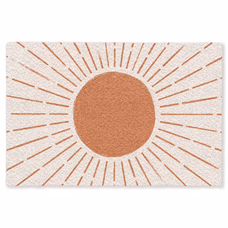 Teppich - Sonne – Strahlen – Abstrakt – Terrakotta – Modern — 1