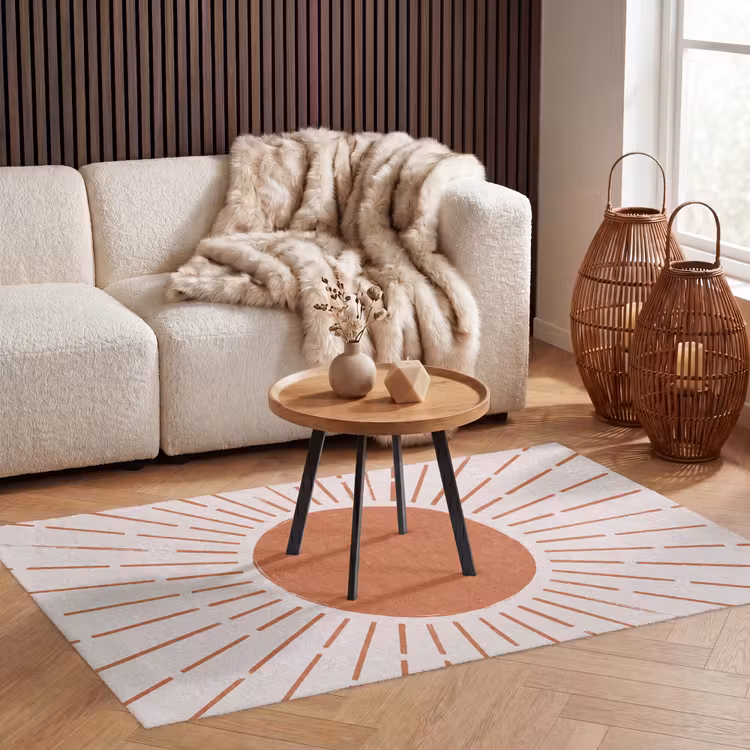 Teppich - Sonne – Strahlen – Abstrakt – Terrakotta – Modern — 3