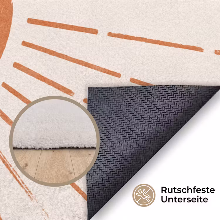 Teppich - Sonne – Strahlen – Abstrakt – Terrakotta – Modern — 4