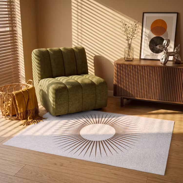 Teppich - Zusammenfassung – Sonne – Symbol – Modern – Beige — 2