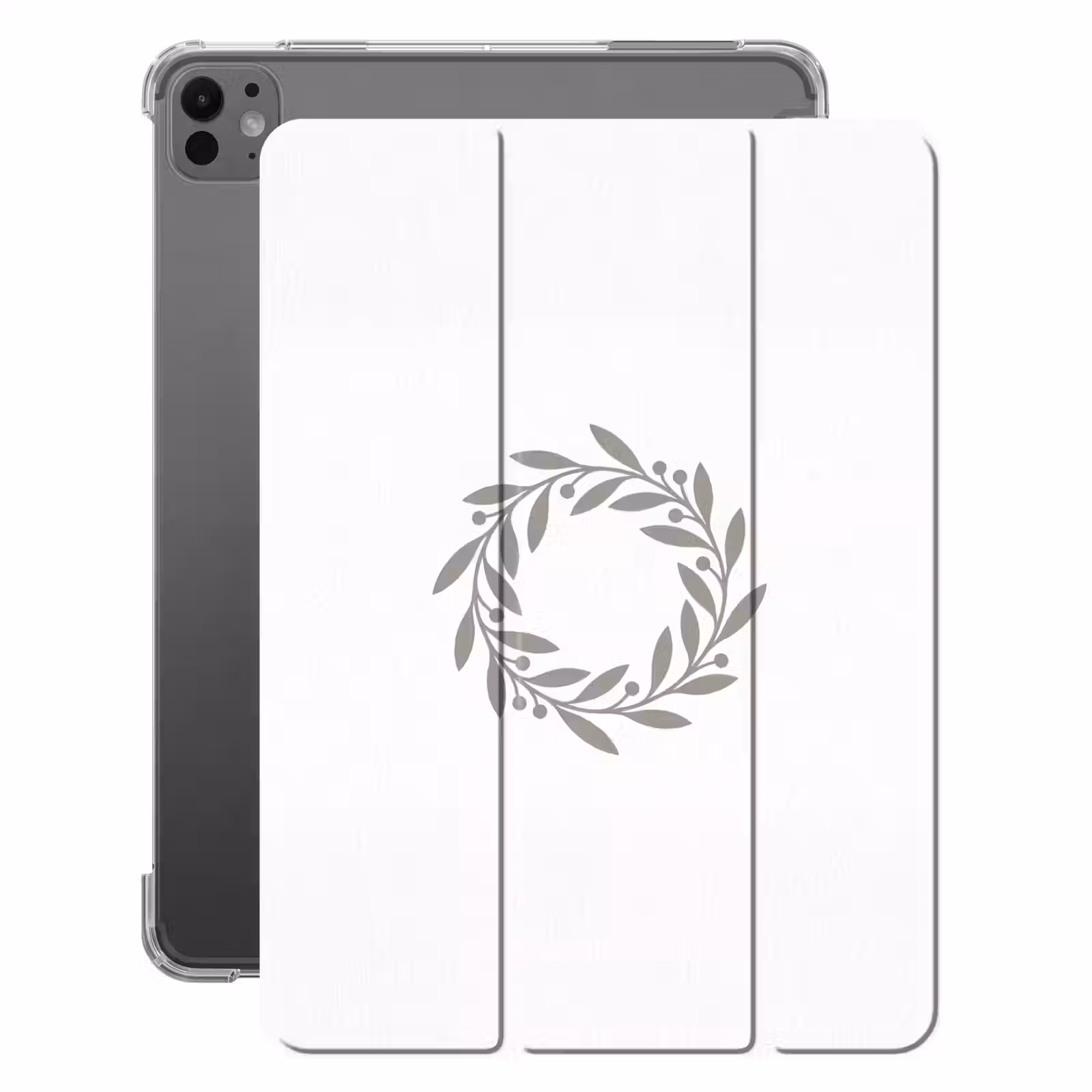 Kranz – Blätter – Natur – Minimalistisch – Grau — 1