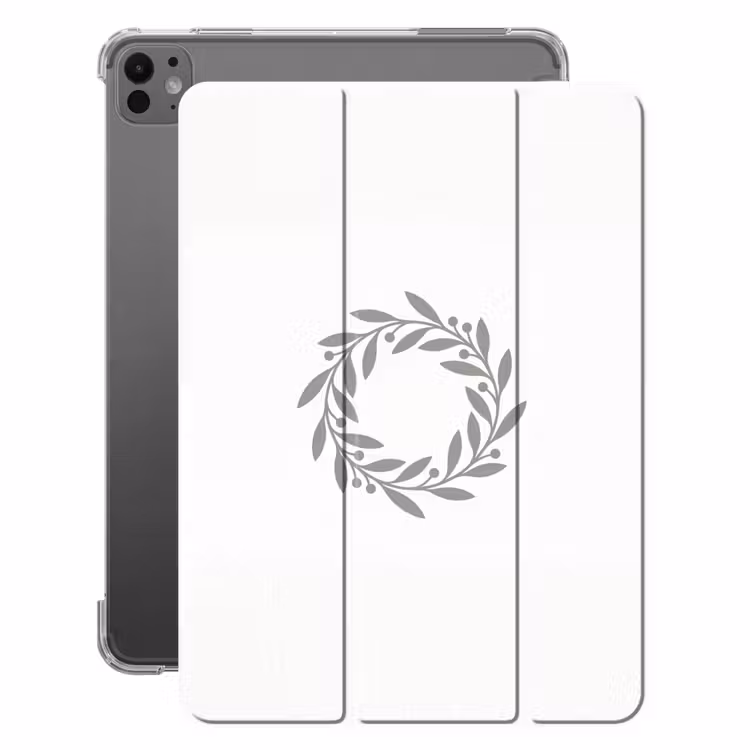 Kranz – Blätter – Natur – Minimalistisch – Grau — 1