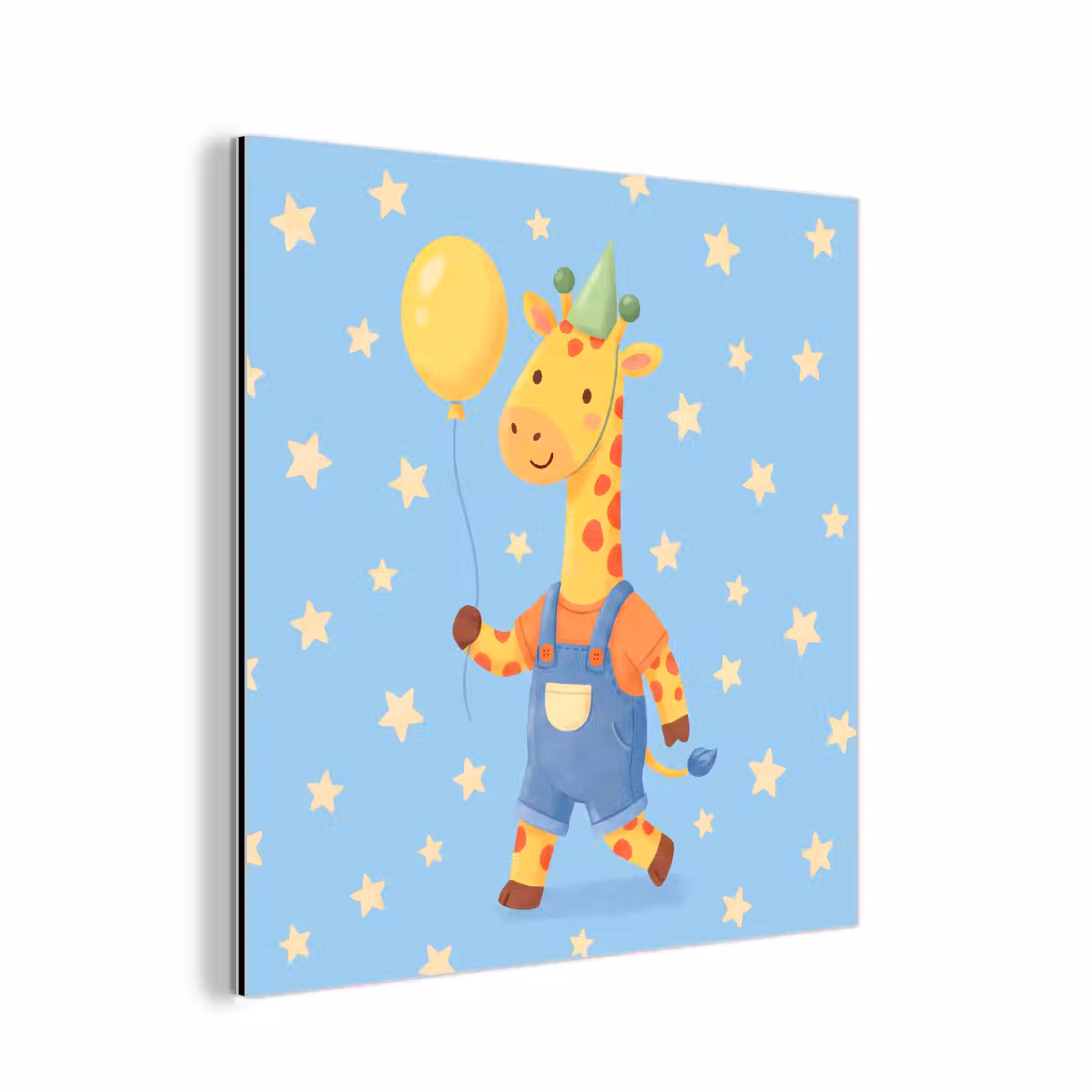 Alu-Dibond-Bild - Tiere – Giraffe – Luftballon – Party – Kinderzimmer — 1