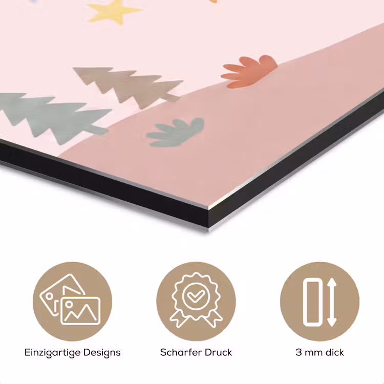 Alu-Dibond-Bild - Sonne – Mond – Sterne – Kinderzimmer – Pastell — 7