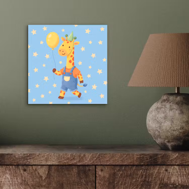 Alu-Dibond-Bild - Tiere – Giraffe – Luftballon – Party – Kinderzimmer — 3