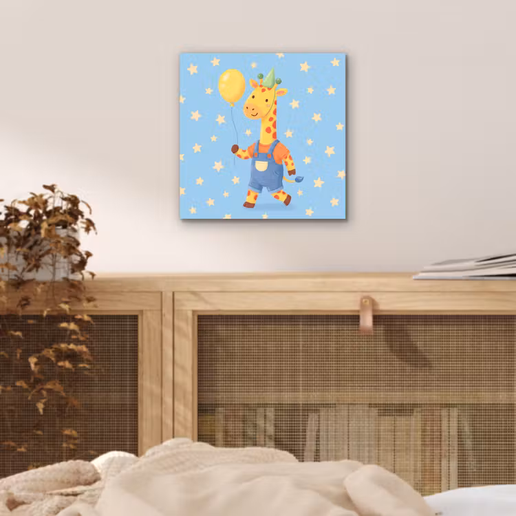 Alu-Dibond-Bild - Tiere – Giraffe – Luftballon – Party – Kinderzimmer — 4