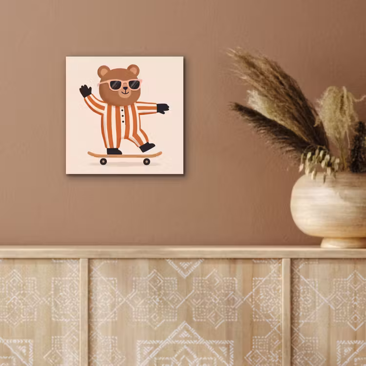 Alu-Dibond-Bild - Tiere – Skateboard – Spiel – Zeichentrick – Rosa — 5