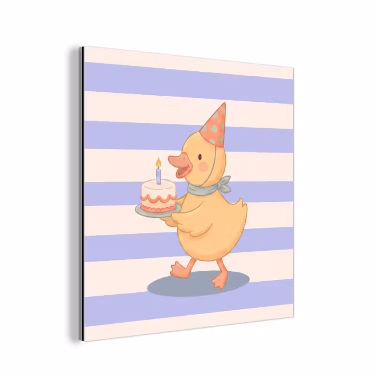 Alu-Dibond-Bild - Vogel – Fest – Torte – Kinder – Illustration — 1
