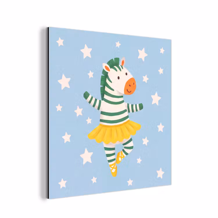 Alu-Dibond-Bild - Tiere – Tanz – Illustration – Kinderzimmer – Sterne — 1