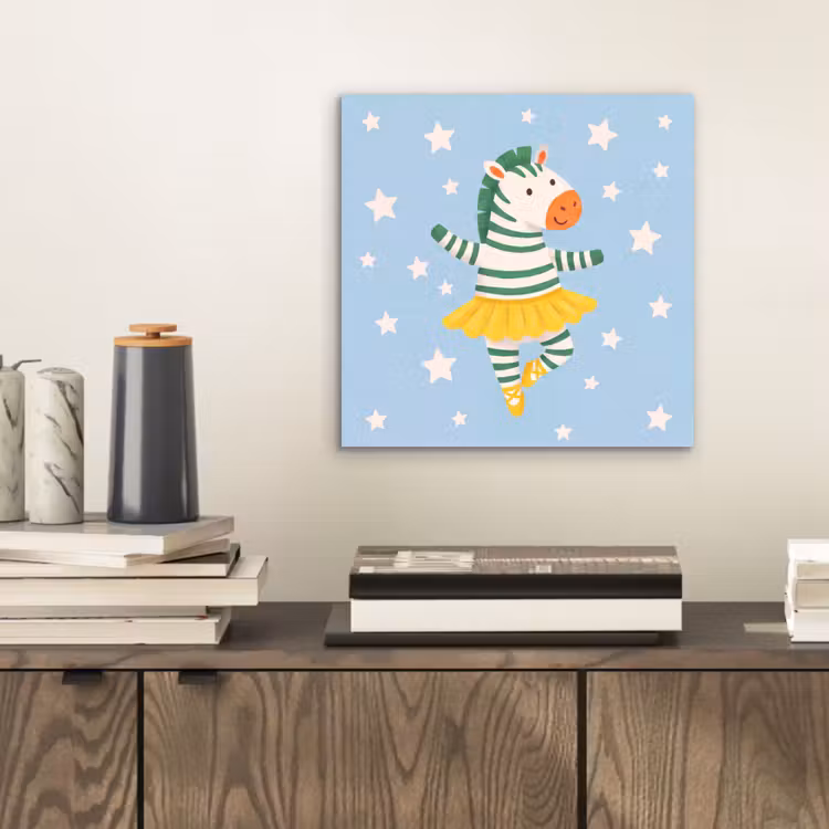 Alu-Dibond-Bild - Tiere – Tanz – Illustration – Kinderzimmer – Sterne — 2