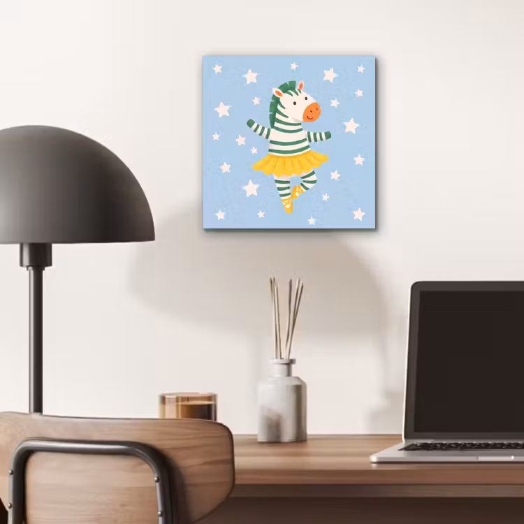 Alu-Dibond-Bild - Tiere – Tanz – Illustration – Kinderzimmer – Sterne — 6