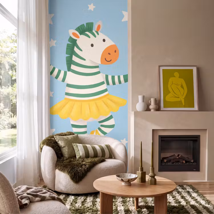 Tapete - Tiere – Tanz – Illustration – Kinderzimmer – Sterne — 1