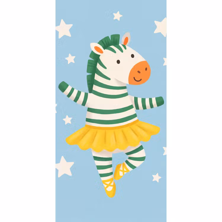 Tapete - Tiere – Tanz – Illustration – Kinderzimmer – Sterne — 2