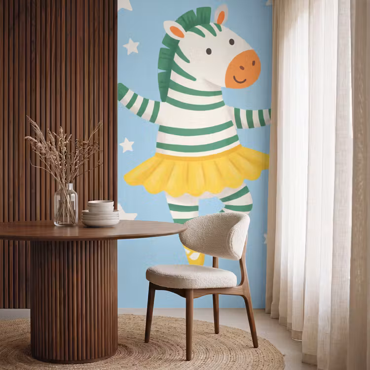 Tapete - Tiere – Tanz – Illustration – Kinderzimmer – Sterne — 4