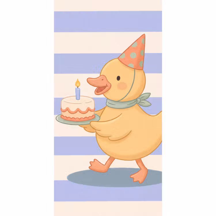 Tapete - Vogel – Fest – Torte – Kinder – Illustration — 2