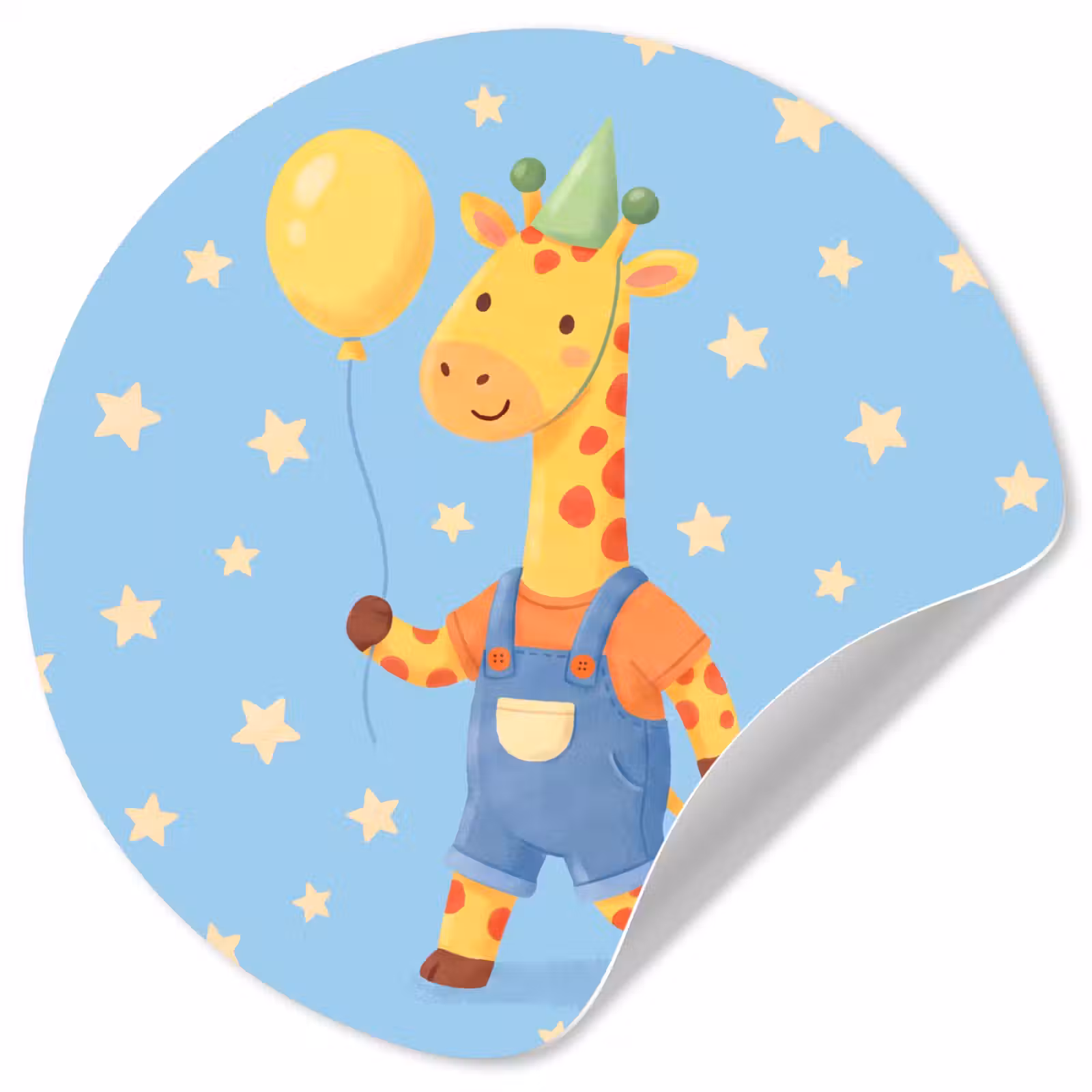Runde Tapete - Tiere – Giraffe – Luftballon – Party – Kinderzimmer — 1