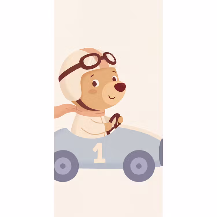 Tapete - Bär – Auto – Kinderzimmer – Cartoon – Verspielt — 2